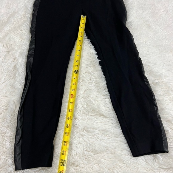 Express Columnist High Waisted Vegan Leather Knit Ankle Pant - Picture 3 of 12